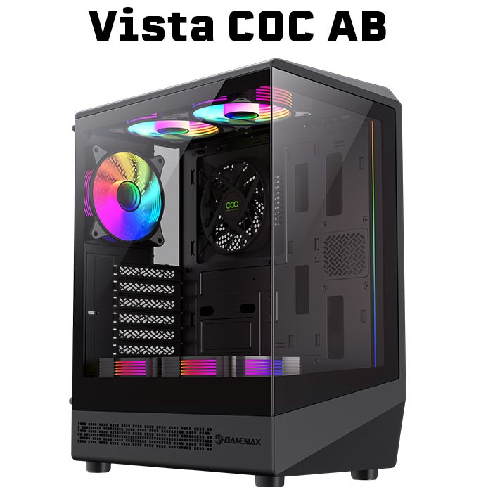 کیس کامپیوتر گیم مکس Vista COC ARGB Mid Tower مشکی
